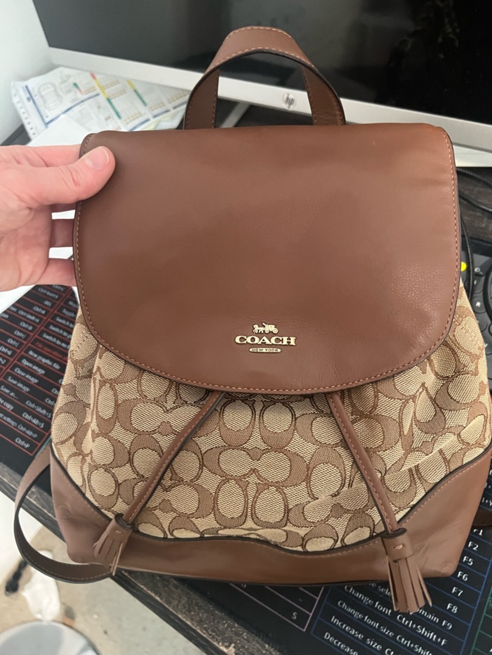 Coach Elle Backpack in Signature Jacquard (Retail $350)